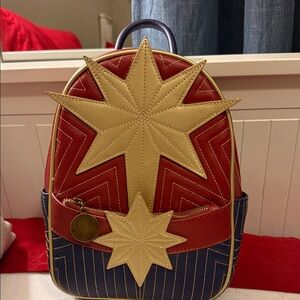 Stylish Red and Gold Backpack